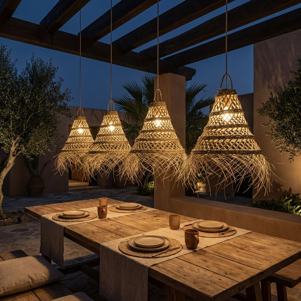 Lighting collection with handmade pendant lights, wall lamps and artisan lampshades by Bohemia Design