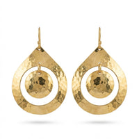 Bohemia Design Hand-Hammered Brass Nested Teardrop Earrings