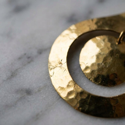 Bohemia Design Hand-Hammered Brass Nested Teardrop Earrings