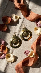 Bohemia Design Hand-Hammered Brass Nested Teardrop Earrings