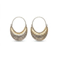 Bohemia Design Silver Berber Crescent Earrings | Hand-Engraved