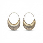 Bohemia Design Silver Berber Crescent Earrings | Hand-Engraved