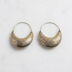 Bohemia Design Silver Berber Crescent Earrings | Hand-Engraved