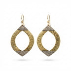 Hand-Hammered Gold Brass & Silver Moroccan Marquise Earrings | Bohemia Design