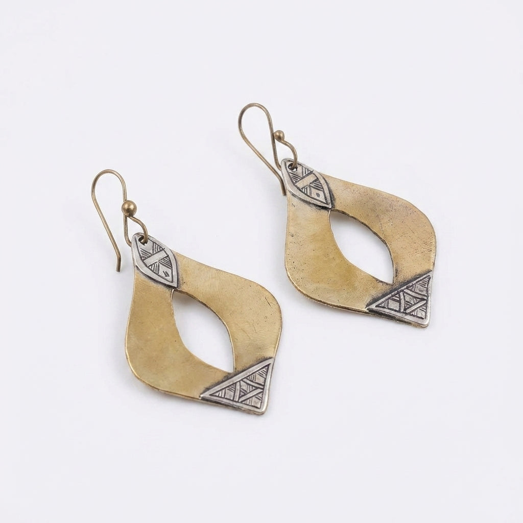 Hand-Forged Moroccan Geometric Earrings | Bohemia Design