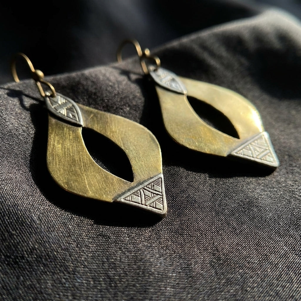 Hand-Forged Moroccan Geometric Earrings | Bohemia Design