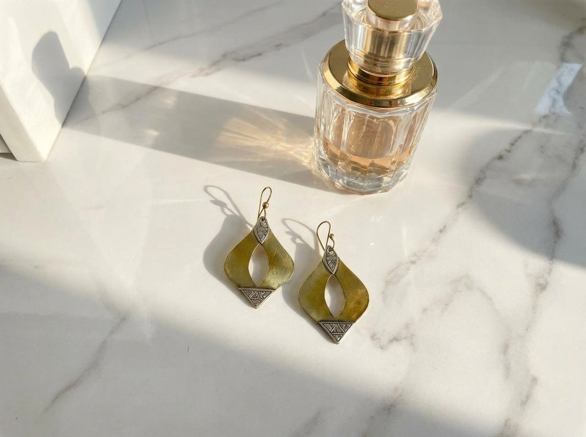 Hand-Forged Moroccan Geometric Earrings | Bohemia Design