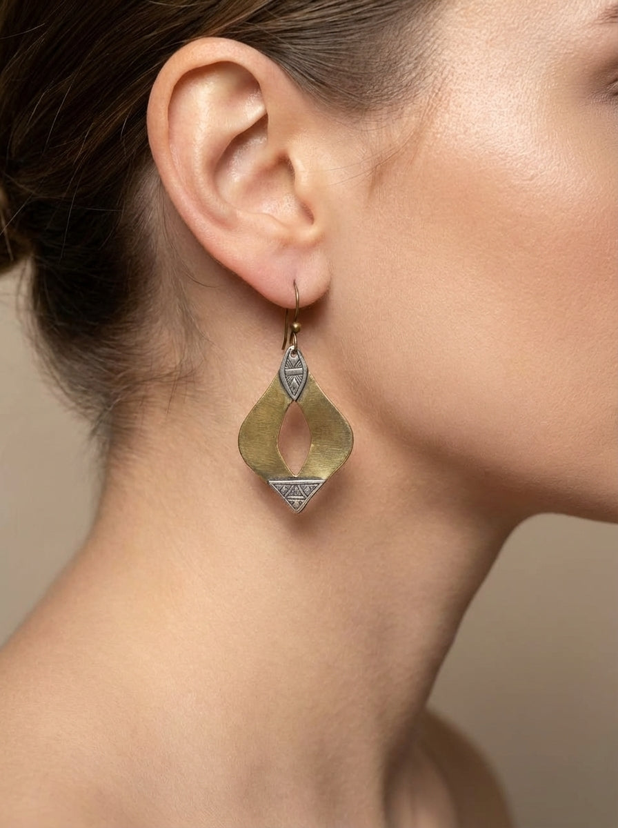 Hand-Forged Moroccan Geometric Earrings | Bohemia Design