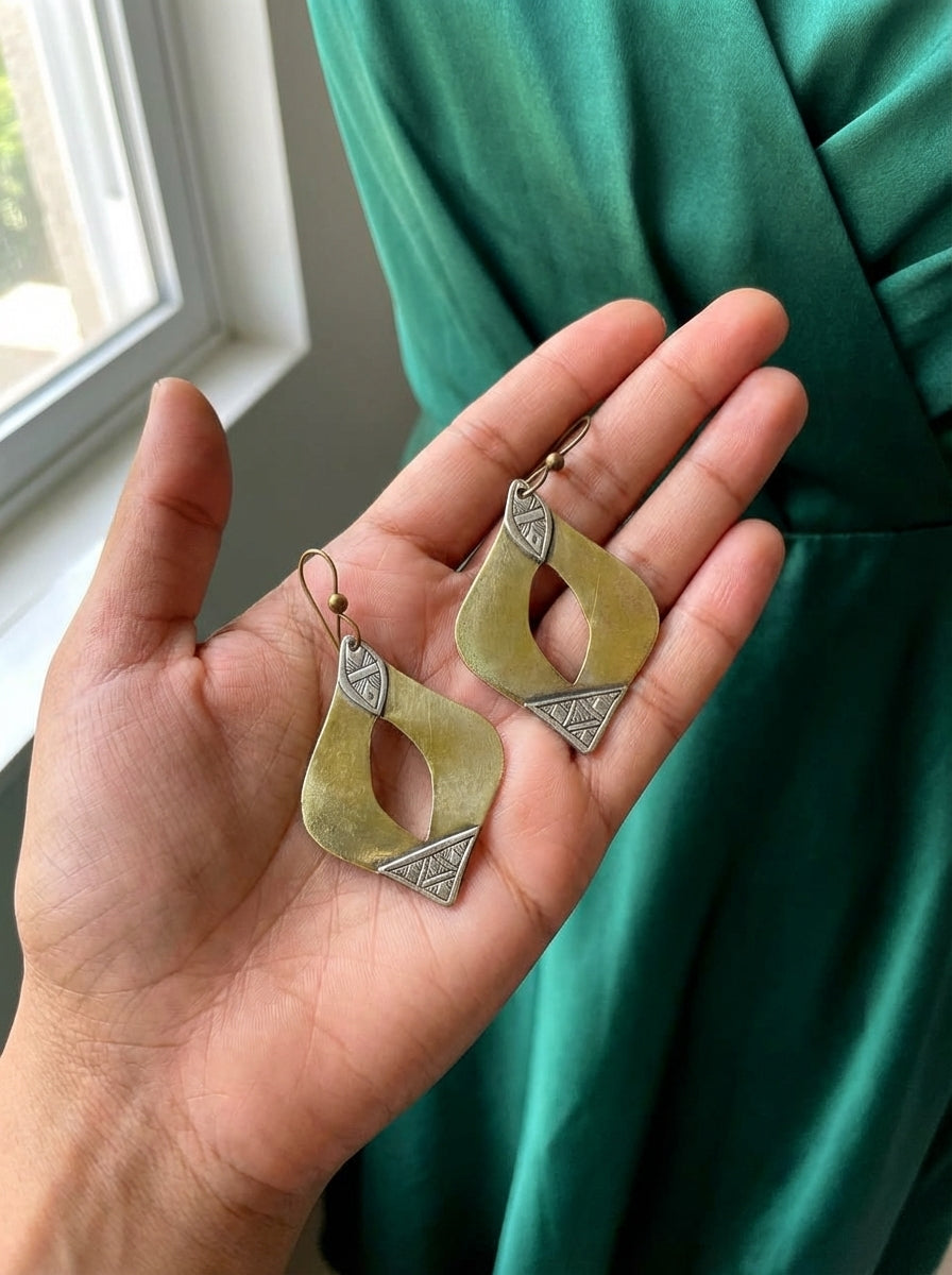 Hand-Forged Moroccan Geometric Earrings | Bohemia Design