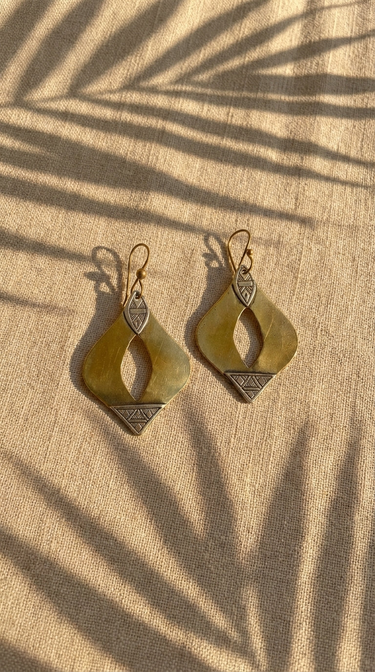 Hand-Forged Moroccan Geometric Earrings | Bohemia Design