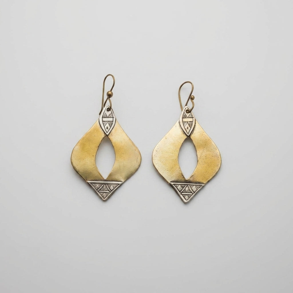 Hand-Forged Moroccan Geometric Earrings | Bohemia Design