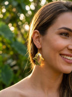 Hand-Hammered Brass Hamsa Hand Earrings | Bohemia Design