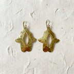 Hand-Hammered Brass Hamsa Hand Earrings | Bohemia Design