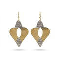 Bohemia Design Hand-Etched Brass & Oxidized Silver Shield Earrings