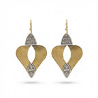 Bohemia Design Hand-Etched Brass & Oxidized Silver Shield Earrings