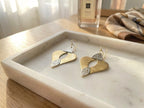 Bohemia Design Hand-Etched Brass & Oxidized Silver Shield Earrings