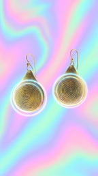 Bohemia Design Gold Teardrop Earrings | Hand-Etched Spiral Motif