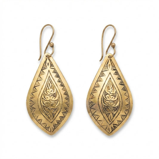 Hand-Engraved Moroccan Teardrop Earrings | Bohemia Design