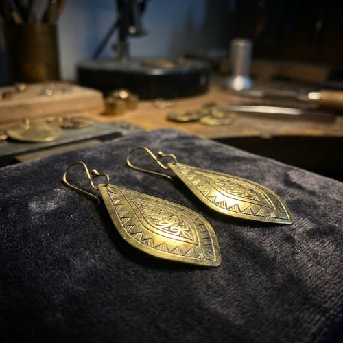 Hand-Engraved Moroccan Teardrop Earrings | Bohemia Design