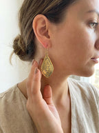 Hand-Engraved Moroccan Teardrop Earrings | Bohemia Design