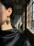 Hand-Engraved Gold Brass Shield Earrings | Berber Jewelry | Bohemia Design