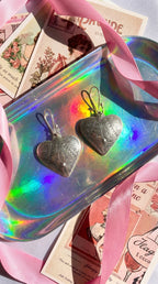 Antique Silver Heart Dangle Earrings | Bohemia Design