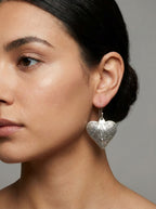 Antique Silver Heart Dangle Earrings | Bohemia Design