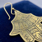 Hand-Etched Hamsa Hand Brass Earrings | Bohemia Design