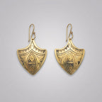 Hand-Engraved Moroccan Brass Shield Earrings | Bohemia Design