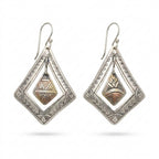 Hand-Engraved Moroccan Double Rhombus Earrings | Bohemia Design