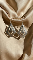 Hand-Engraved Moroccan Double Rhombus Earrings | Bohemia Design