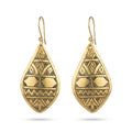 Hand-Etched Gold Berber Teardrop Earrings | Bohemia Design