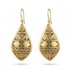Hand-Etched Gold Berber Teardrop Earrings | Bohemia Design
