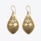 Hand-Etched Gold Berber Teardrop Earrings | Bohemia Design